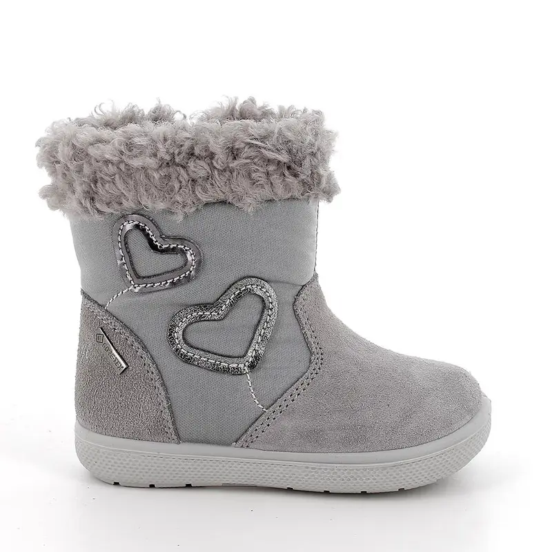 Stivaletti gore-tex da bambina grigio con zip