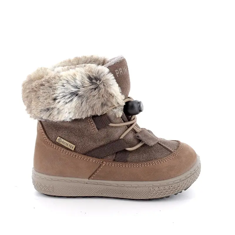 Stivaletti gore-tex da bambina marrone con elastico