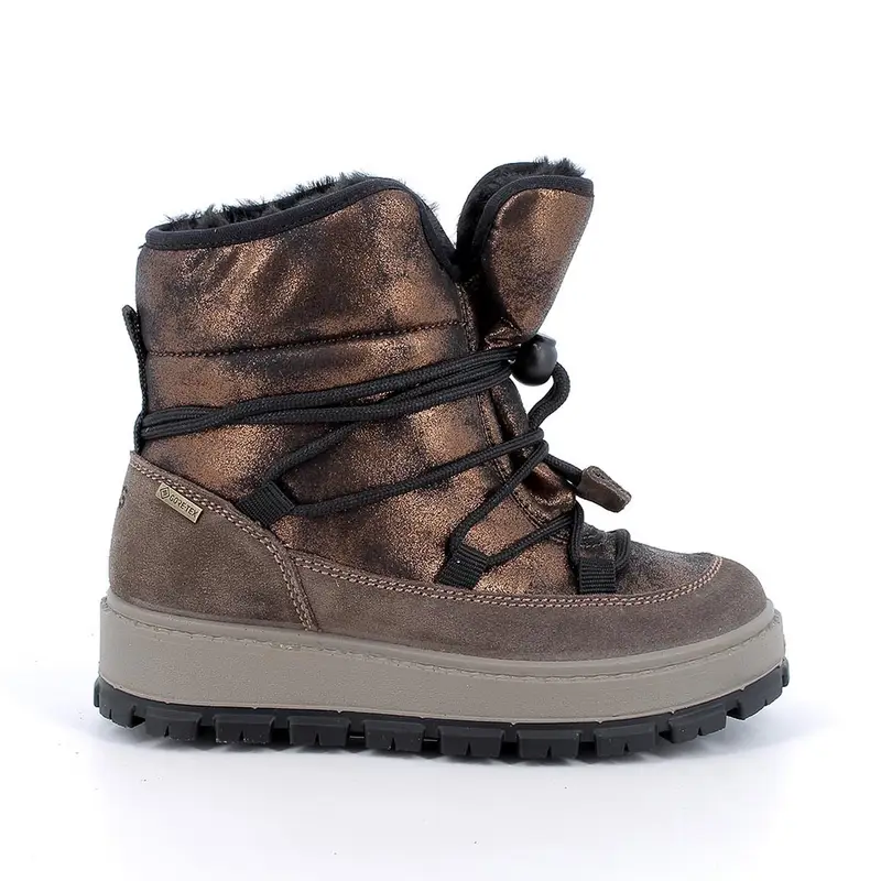 Stivaletti gore-tex da bambina marrone con elastico