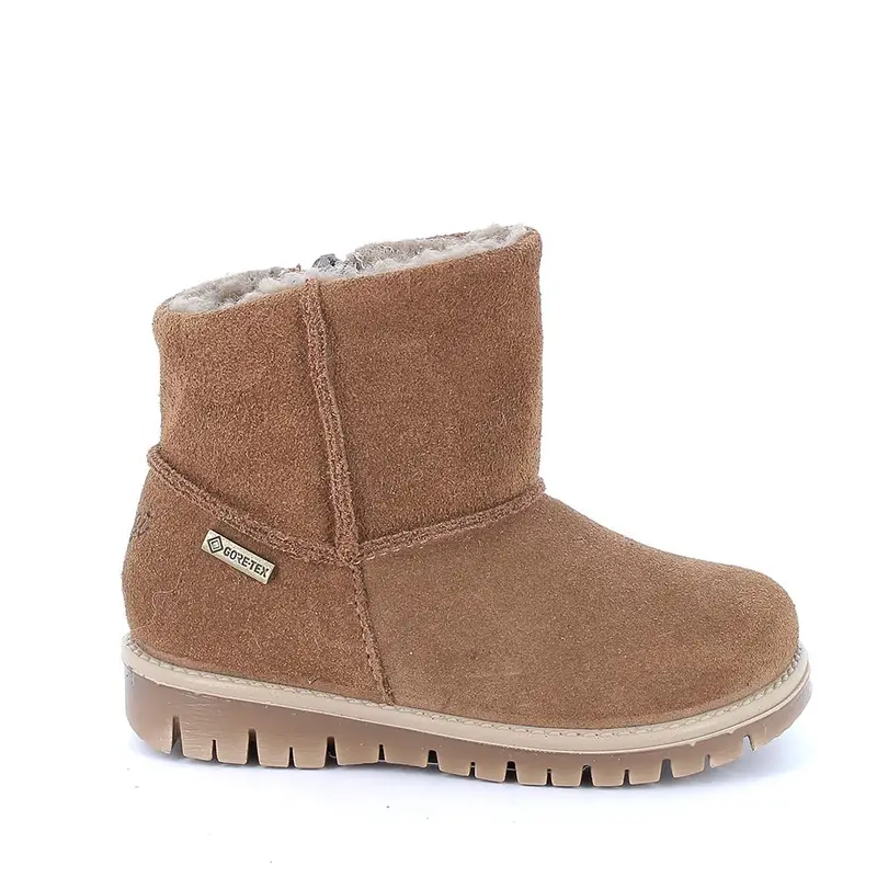 Stivaletti gore-tex da bambina marrone con zip