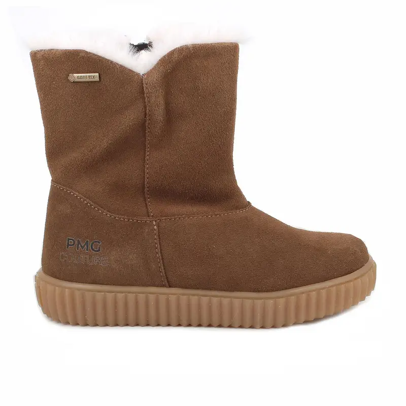 Stivaletti gore-tex da bambina marrone con zip