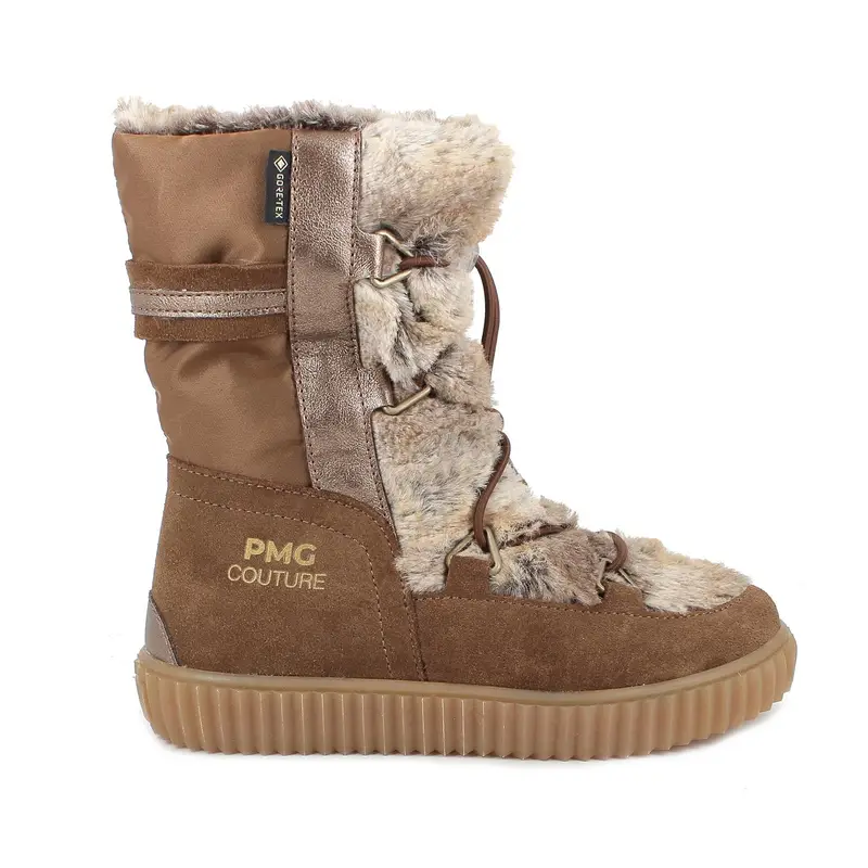 Stivaletti gore-tex da bambina marrone con zip