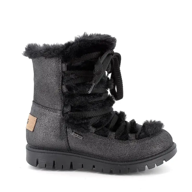 Stivaletti gore-tex da bambina nero con zip