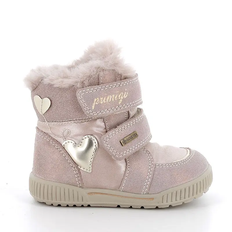 Stivaletti gore-tex da bambina rosa con strap
