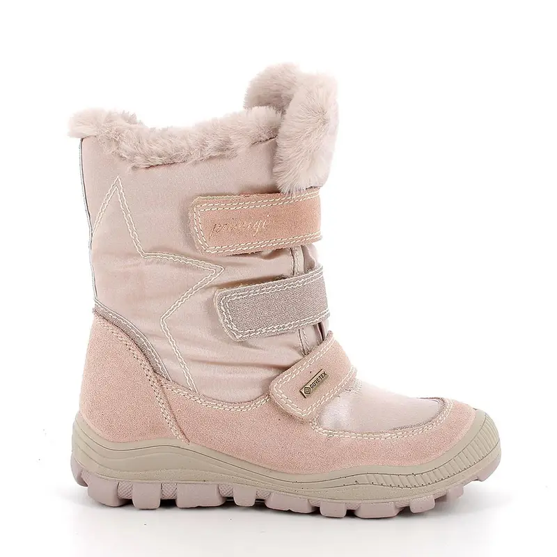 Stivaletti gore-tex da bambina rosa con strap