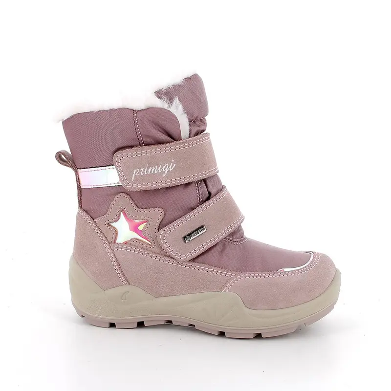 Stivaletti gore-tex da bambina rosa con strap
