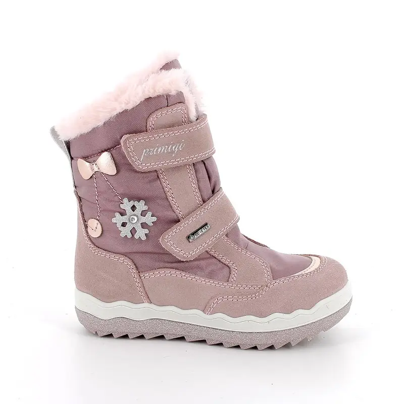 Stivaletti gore-tex da bambina rosa con strap