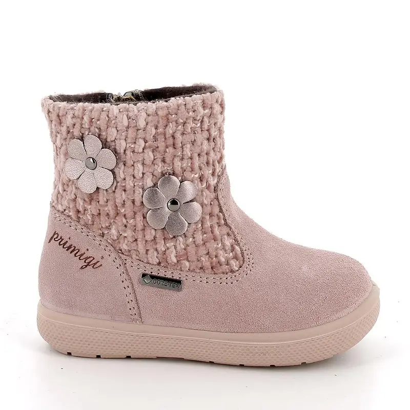 Stivaletti gore-tex da bambina rosa con zip