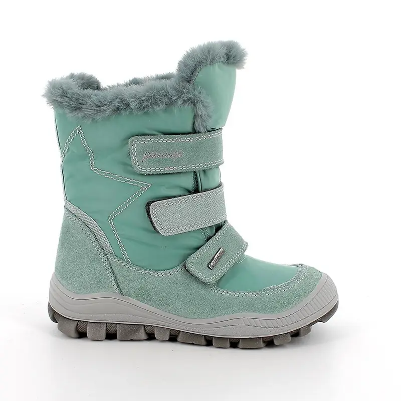 Stivaletti gore-tex da bambina verde con strap