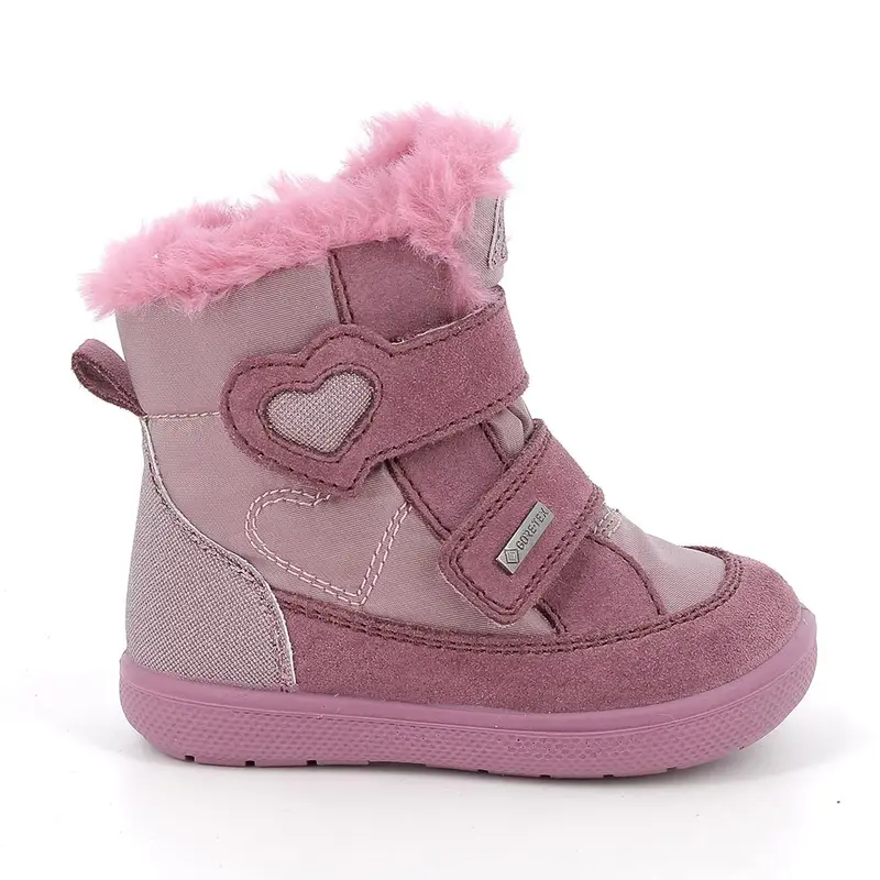 Stivaletti gore-tex da bambina viola e rosa con strap