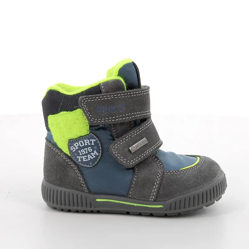 Stivaletti gore-tex da bambino grigio con strap