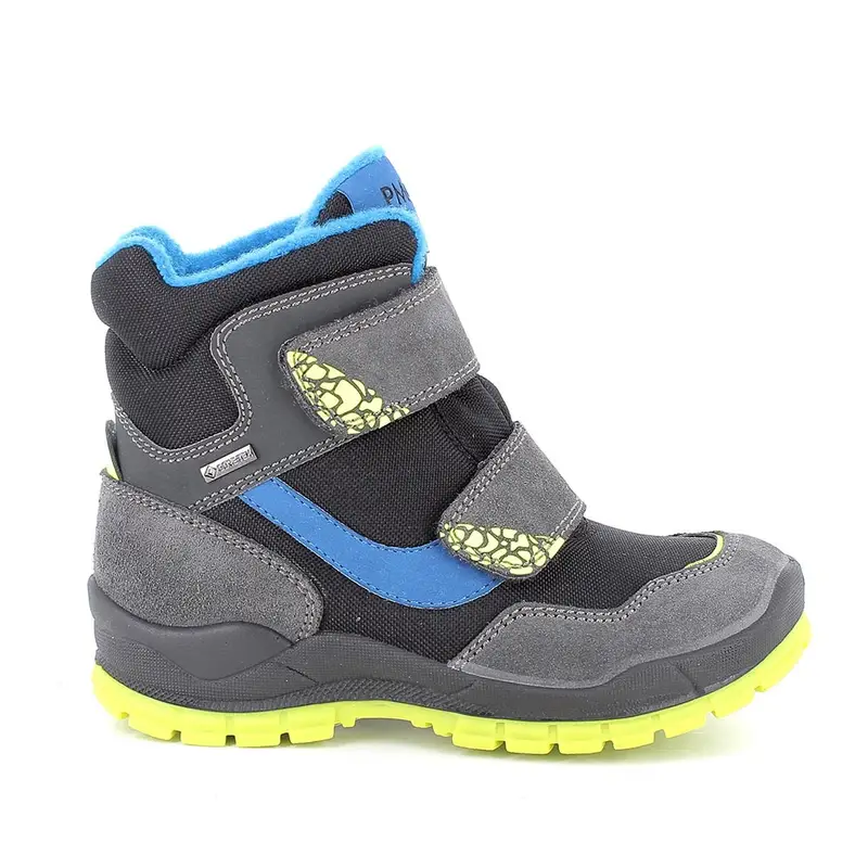 Stivaletti gore-tex da bambino grigio e nero con strap