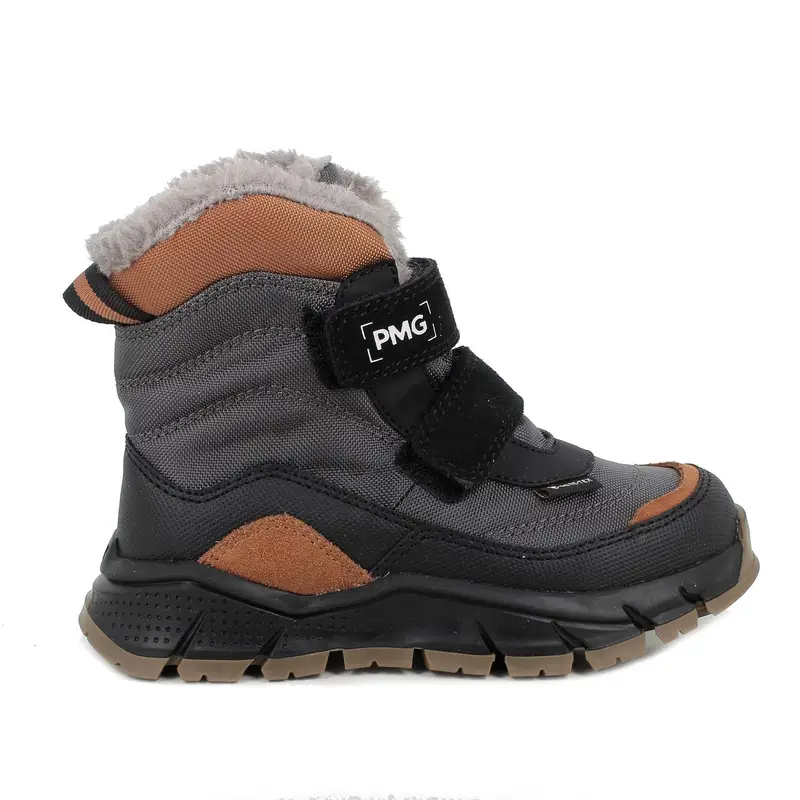 Stivaletti gore-tex da bambino grigio e nero con strap