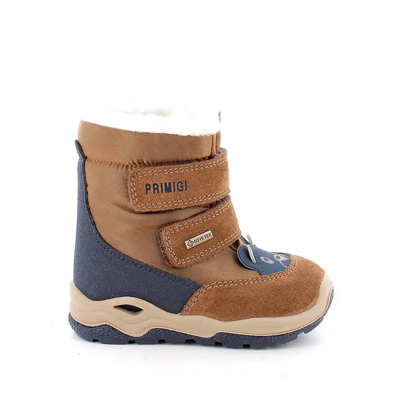 Stivaletti gore-tex da bambino marrone con strap