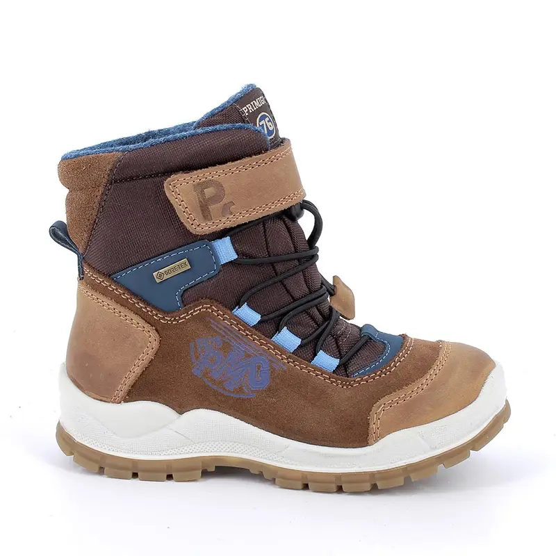 Stivaletti gore-tex da bambino marrone con strap