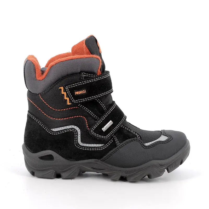 Stivaletti gore-tex da bambino nero con strap