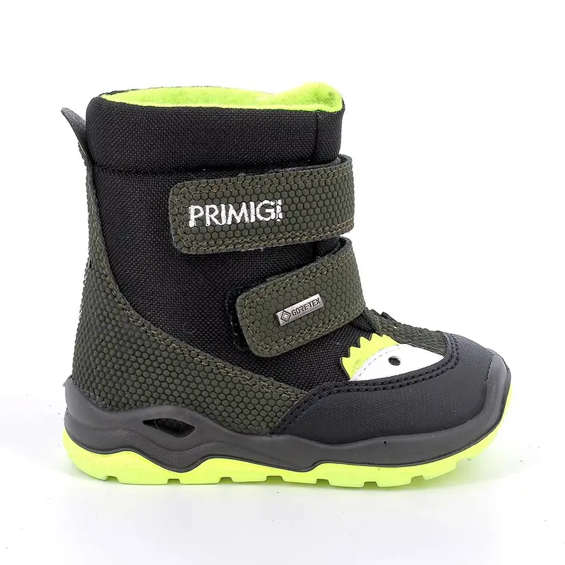 Stivaletti gore-tex da bambino verde e nero con strap