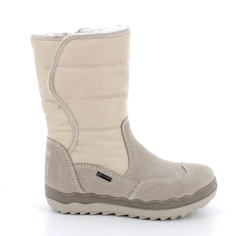 Stivali gore-tex da bambina beige con strap