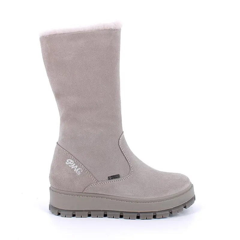 Stivali gore-tex da bambina beige con zip