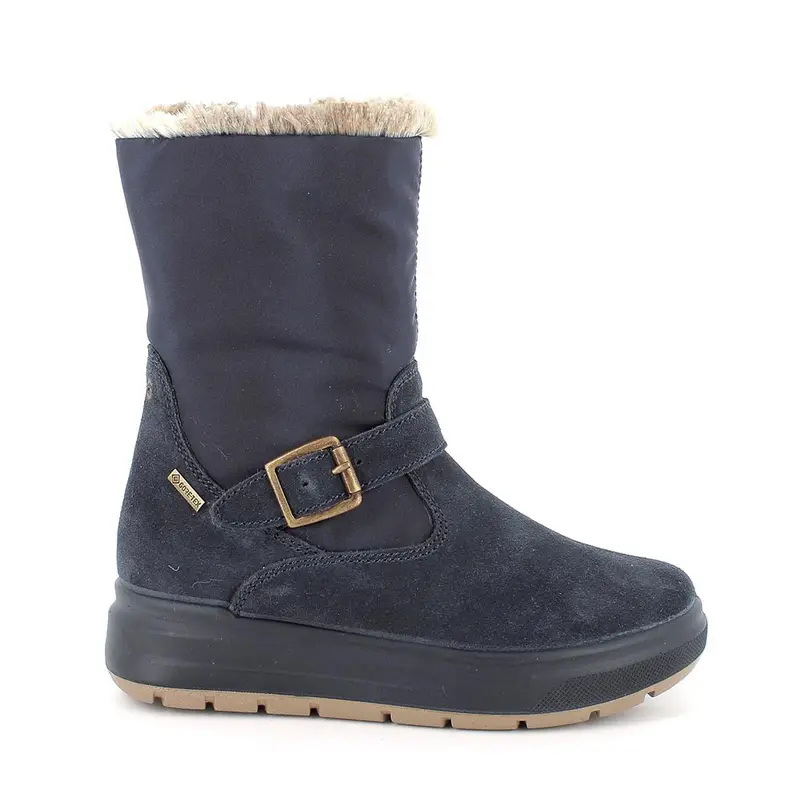 Stivali gore-tex da bambina blu con zip
