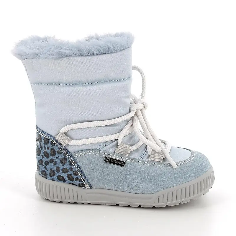 Stivali gore-tex da bambina celeste con zip