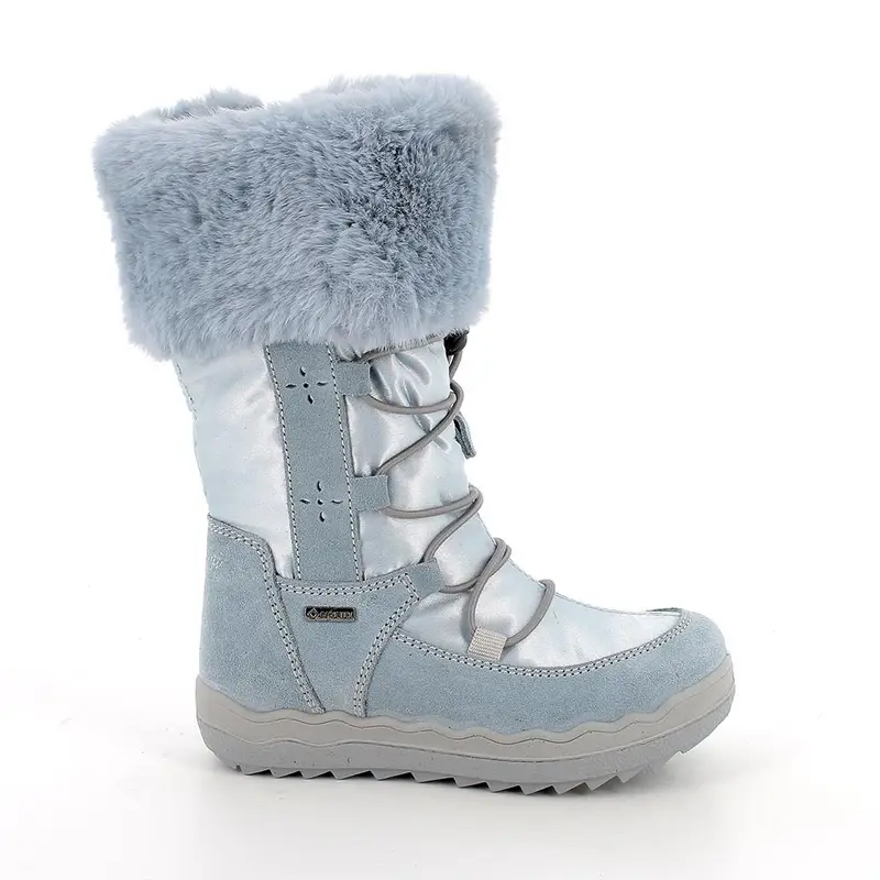 Stivali gore-tex da bambina celeste con zip