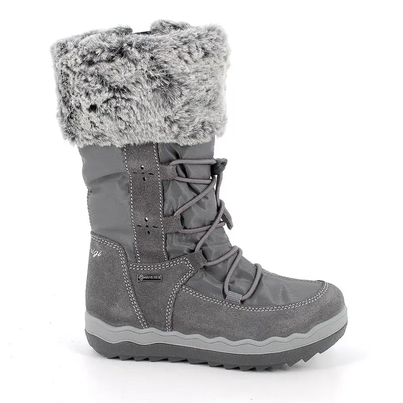Stivali gore-tex da bambina grigio con zip