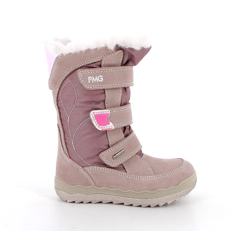Stivali gore-tex da bambina rosa con strap