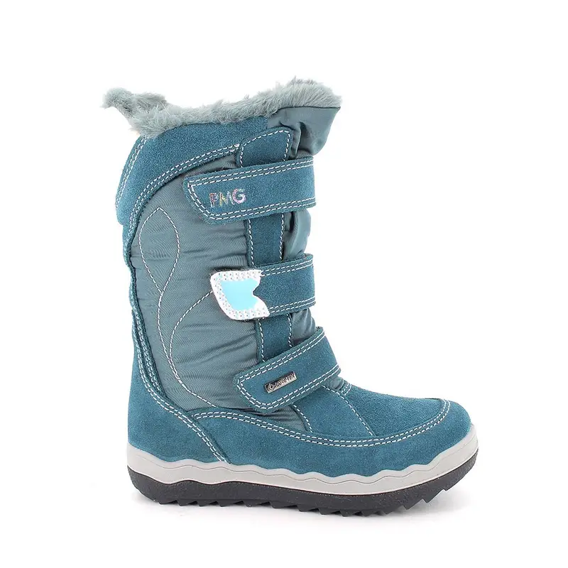 Stivali gore-tex da bambina turchese con strap