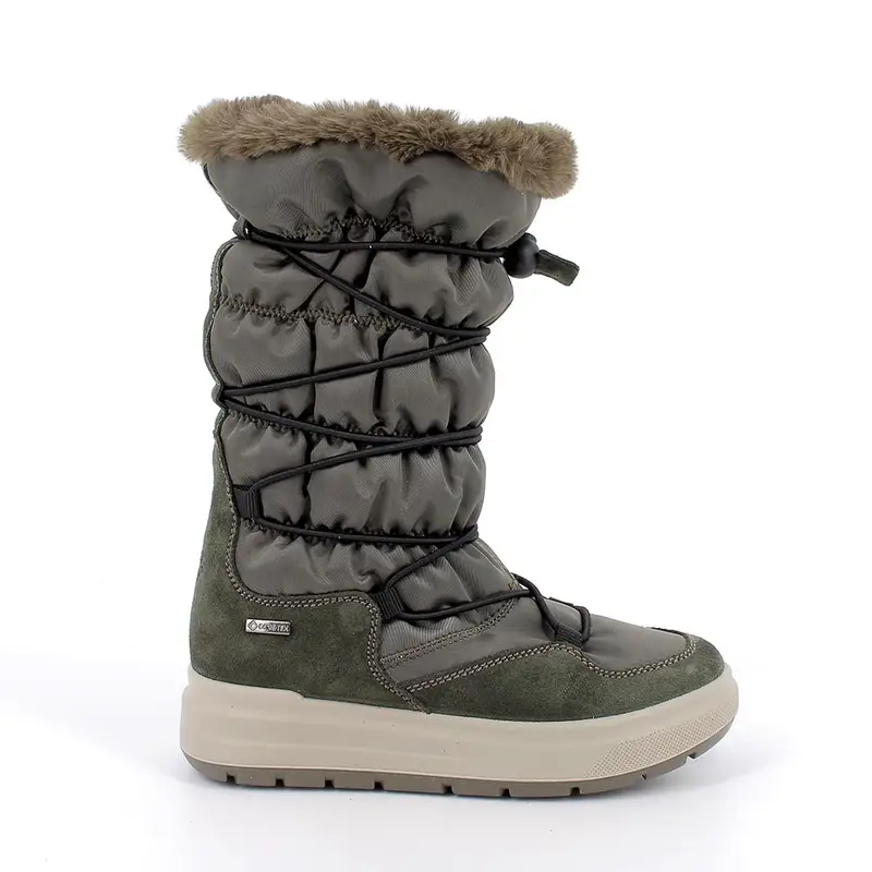 Stivali gore-tex da bambina verde con elastico