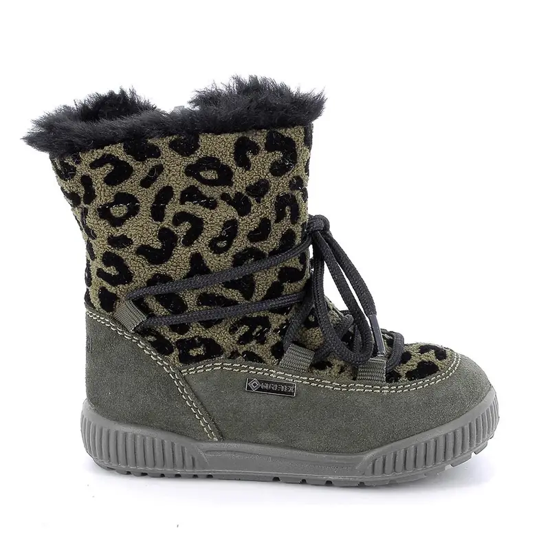 Stivali gore-tex da bambina verde con zip