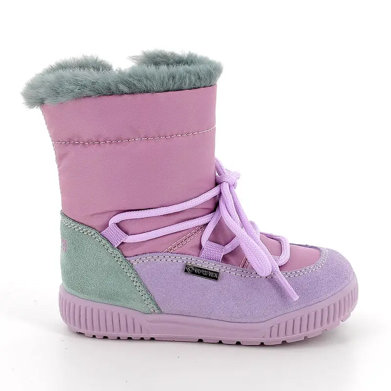 Stivali gore-tex da bambina viola con zip