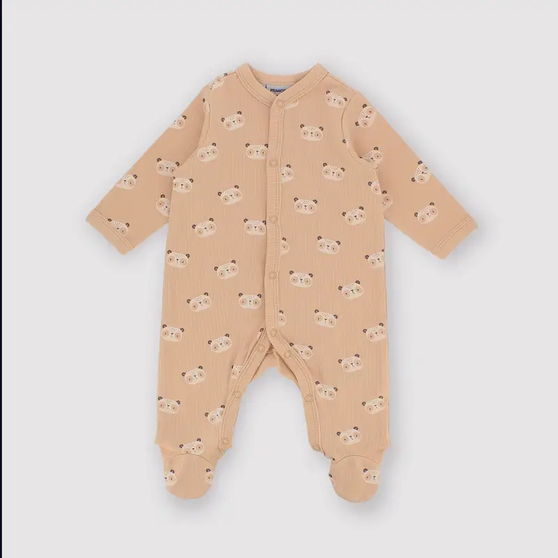 Tutina in costina da bambino beige