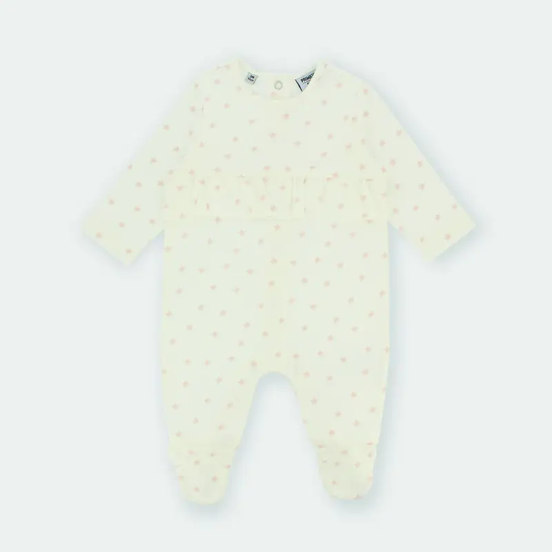 Tutina in cotone interlock da bambina bianco