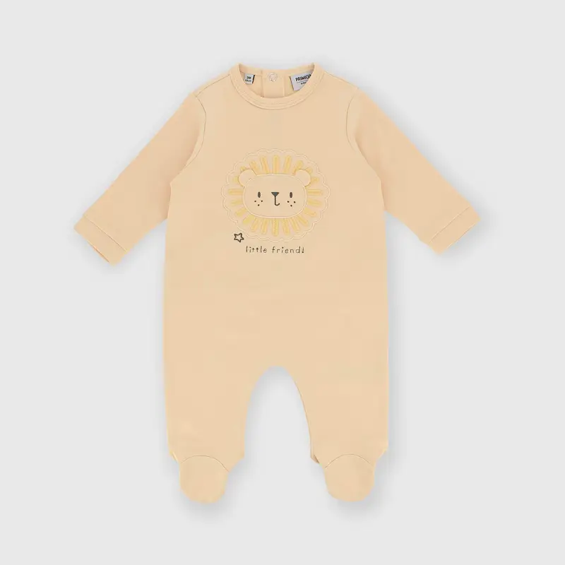 Tutina in cotone interlock da bambino beige