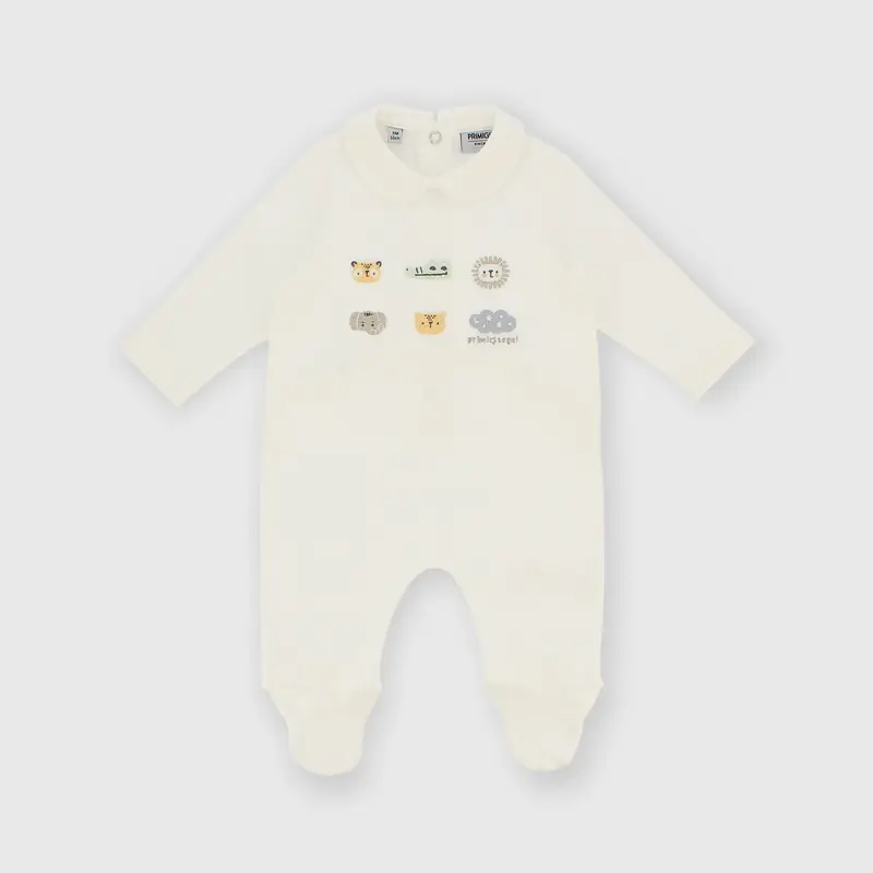 Tutina in cotone interlock da bambino bianco