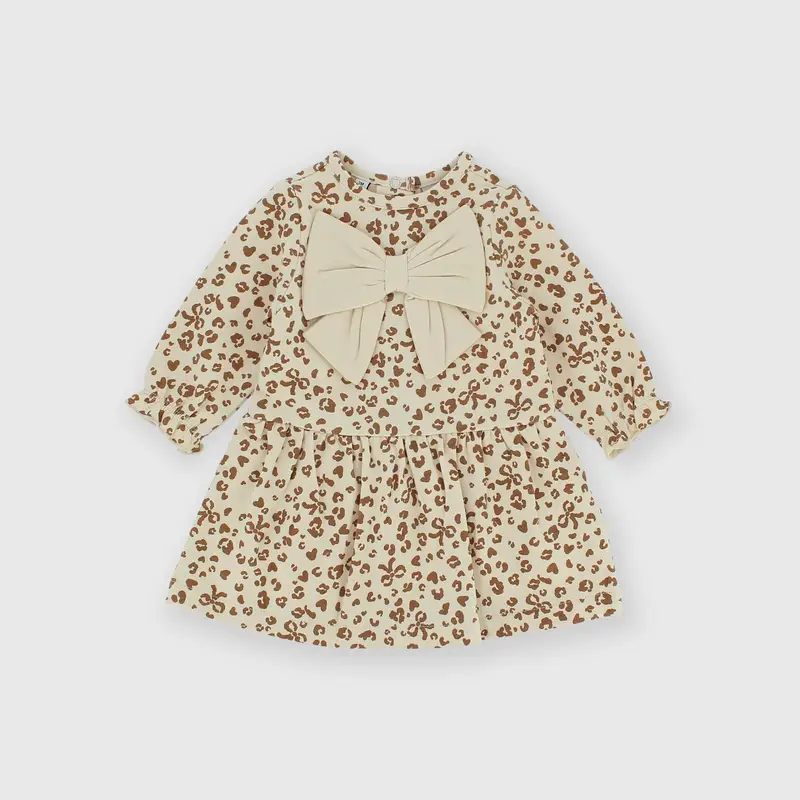 Vestito in felpa da bambina beige