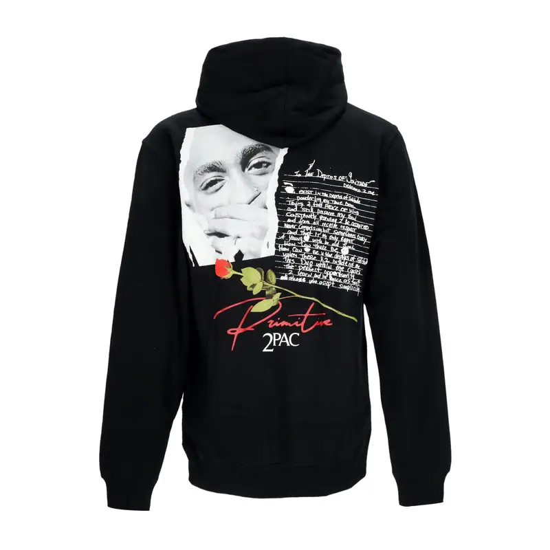 Felpa Cappuccio Uomo Lyrics Ii Hoodie X Tupac Black