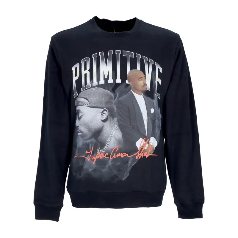 Felpa Girocollo Uomo Legend Crewneck X Tupac Black