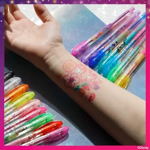 Principesse Disney set di penne glitter per body art da 16 pezzi, colori scintillanti e luminosi, a partire dai 3 anni miniatura 3