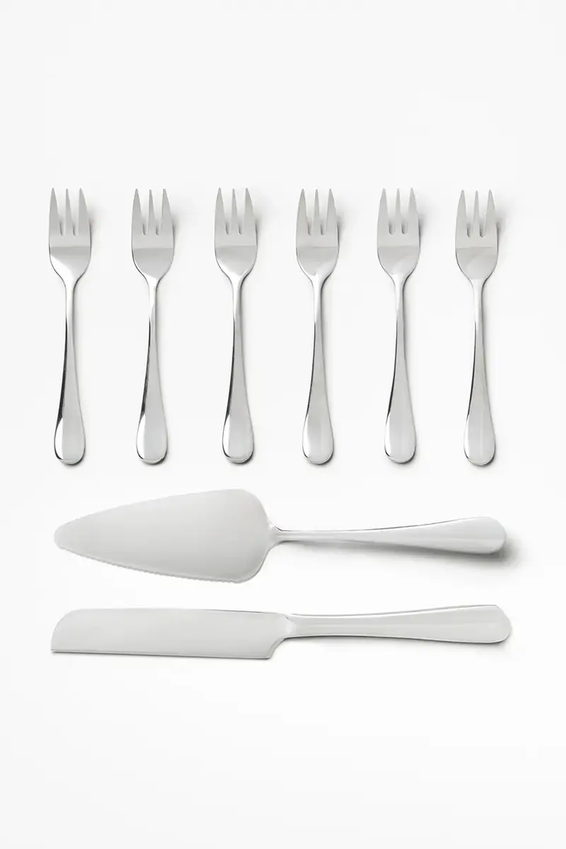 set di posate per dolci The Essentials pacco da 9 Bianco miniatura 4