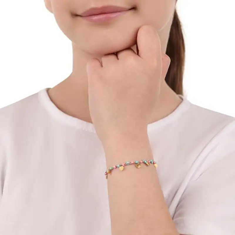 Prinzessin Lillifee Bracciale Bracciale per bambine in Acciaio Inossidabile, 12+2 cm, oro, cuore, in confezione regalo miniatura 2