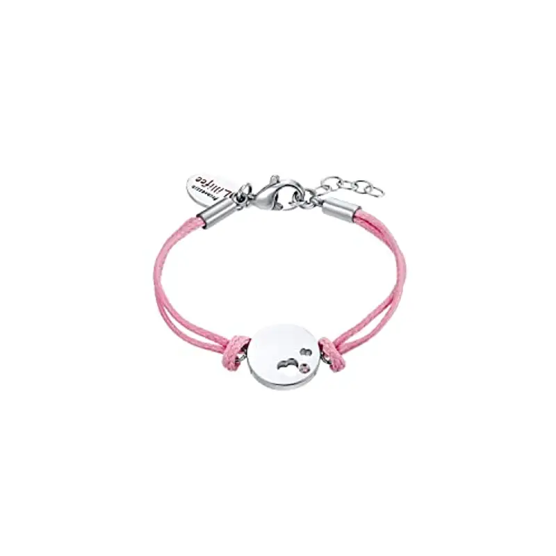 Prinzessin Lillifee Bracciale Bracciale per bambine in Acciaio Inossidabile, con zirconi sintetici, 12+2 cm, Argento,