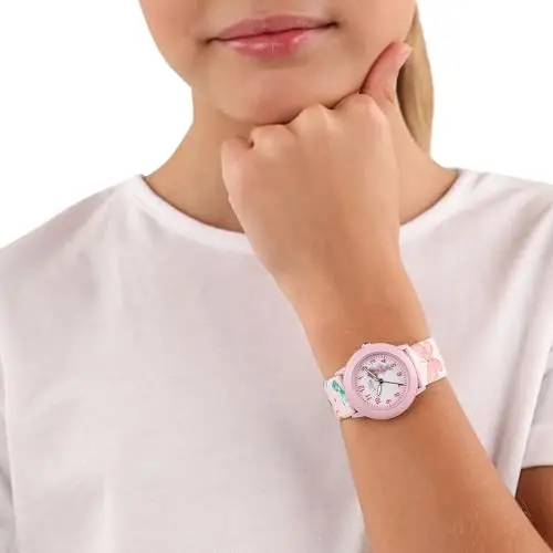 Prinzessin Lillifee Orologio da polso per bambine, al quarzo, analogico, con cinturino in tessuto, impermeabile fino a miniatura 2