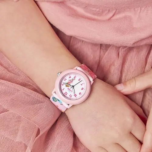 Prinzessin Lillifee Orologio da polso per bambine, al quarzo, analogico, con cinturino in tessuto, impermeabile fino a miniatura 3