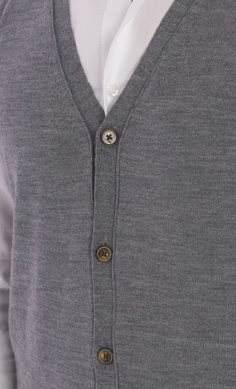 Gilet privati firenze lana merinos, colore grigio miniatura 2