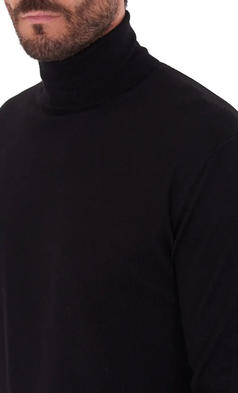 Maglia dolcevita privati firenze in lana merino, colore nero miniatura 2