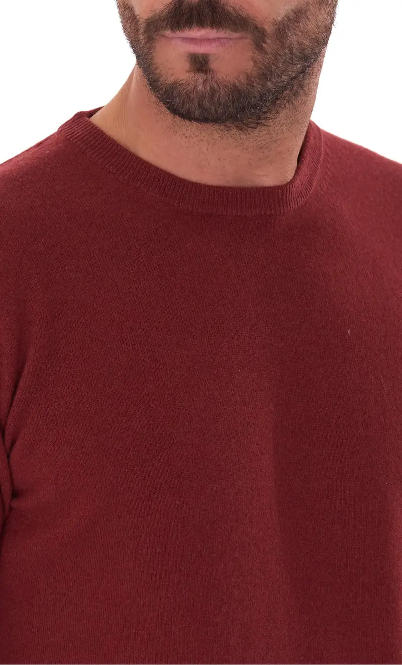 Maglia girocollo privati firenze in lana e cashmere, colore coccio miniatura 2