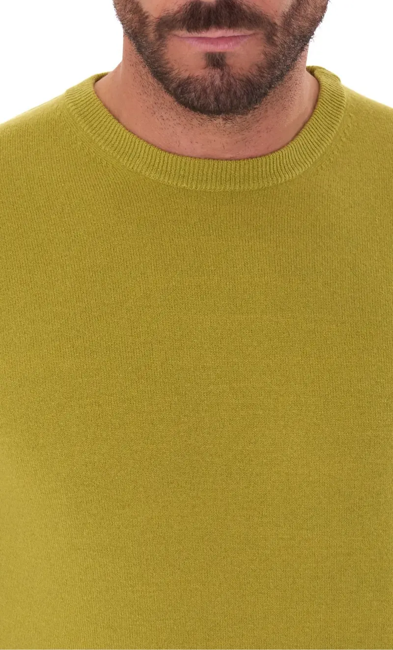 Maglia girocollo privati firenze in lana e cashmere, colore verde miniatura 2