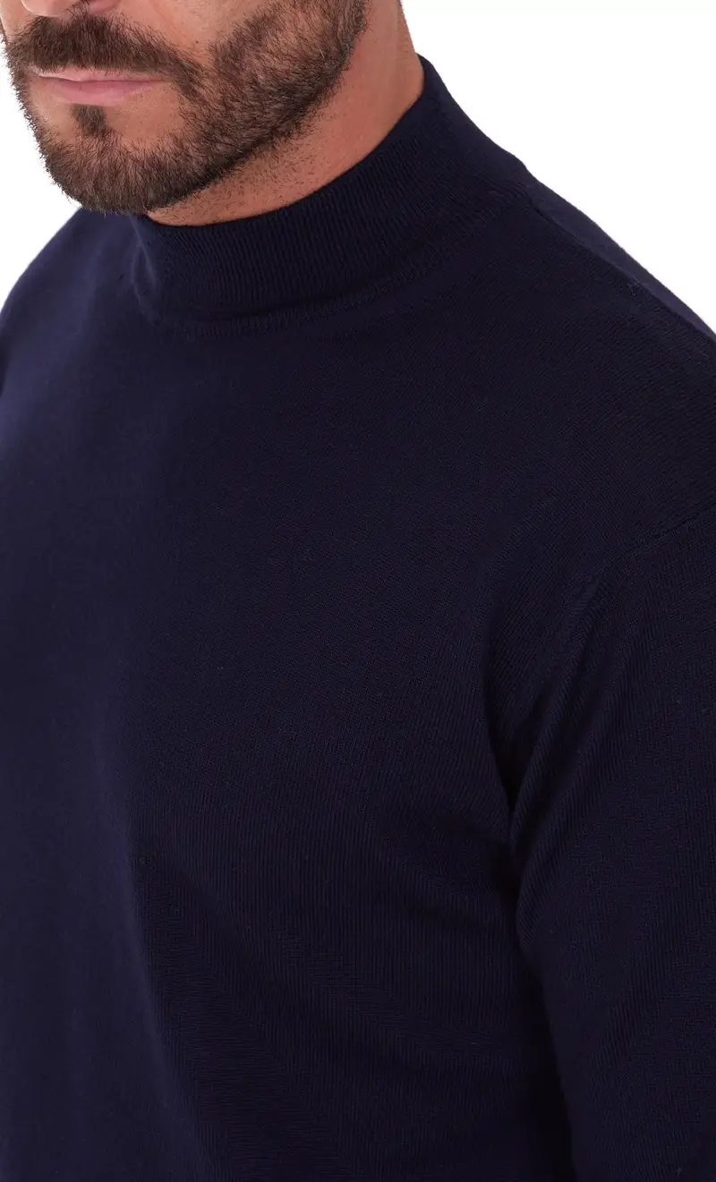 Maglia lupetto privati firenze in lana merino, colore blu miniatura 2